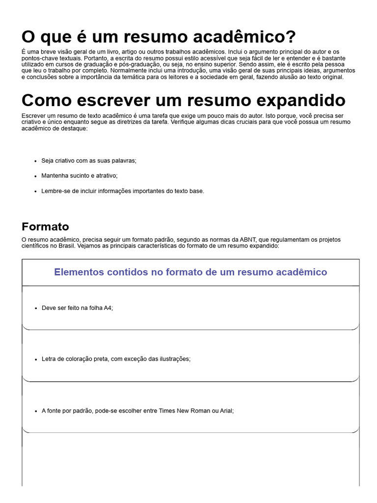 Como Escrever Resumo Acadêmico | PDF | Abstract (resumo) | Citação
