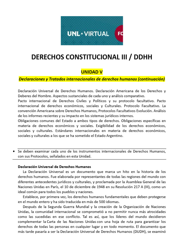 Apunte Unidad 5 | PDF | Convenio europeo de derechos humanos | Derechos ...