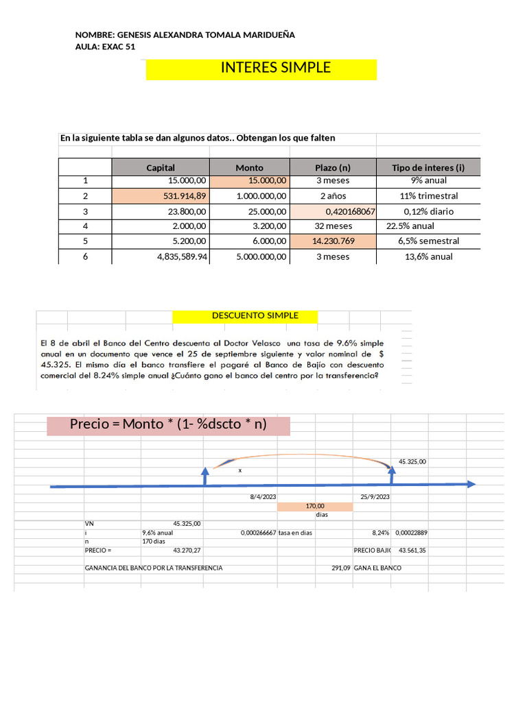 Tarea Autonoma de Matematica Financiera 1 | PDF | Interés | Finanzas ...