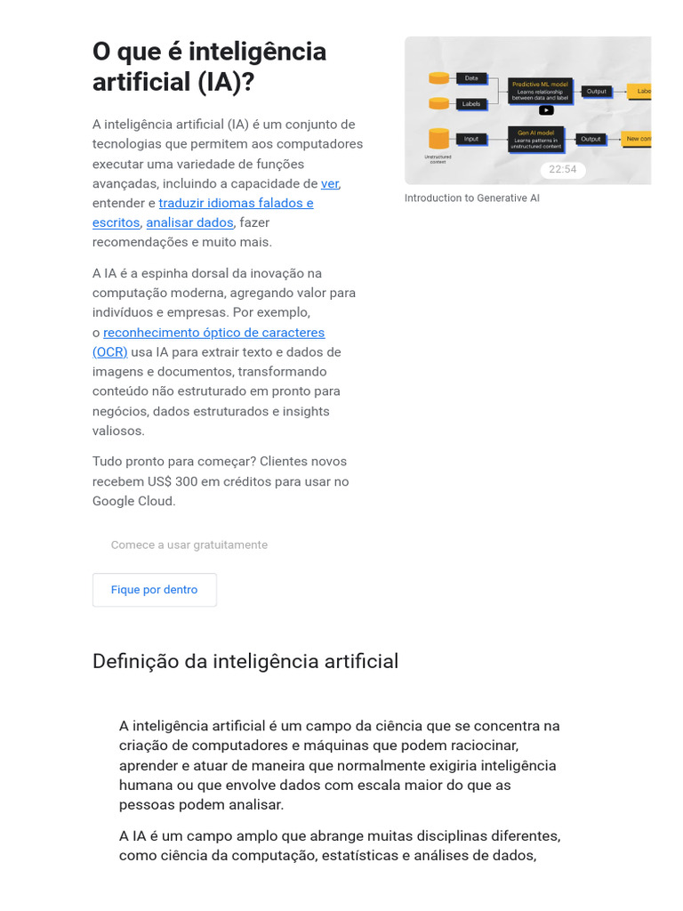 Entenda a Inteligência Artificial Hoje | PDF | Inteligência artificial ...