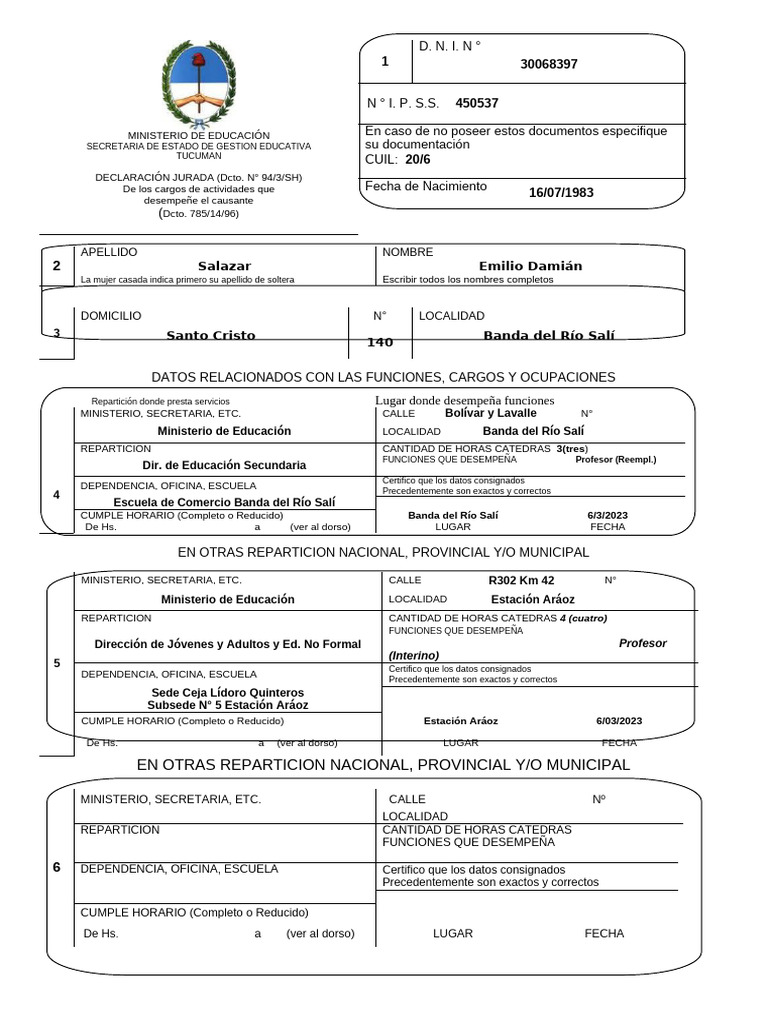Nueva Declar Jurada 2021 | PDF