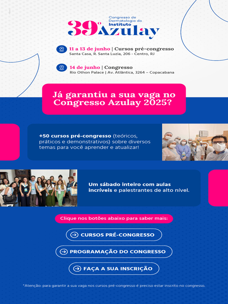Cursos e Congresso Azulay 2025 | PDF
