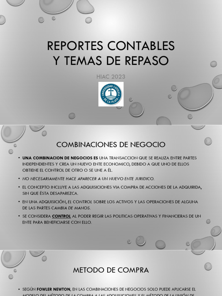 Reportes Contables y Combinaciones de Negocios | PDF | Contabilidad ...