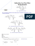 Sallen-Key Low Pass Filter Design Routine: R C R G V