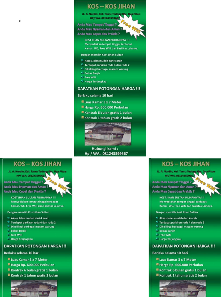 Brosur Kost Siap Cetak | PDF