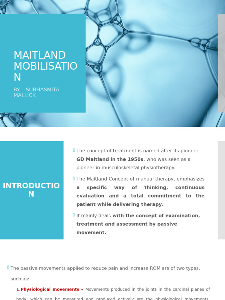 Maitland Mobilization Techniques Overview | PDF | Anatomical Terms Of ...