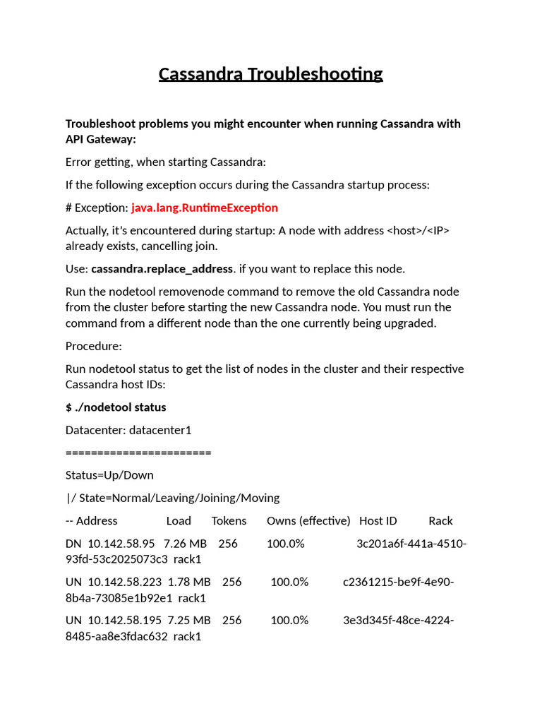 Cassandra Troubleshooting | PDF | Data Management | Computing