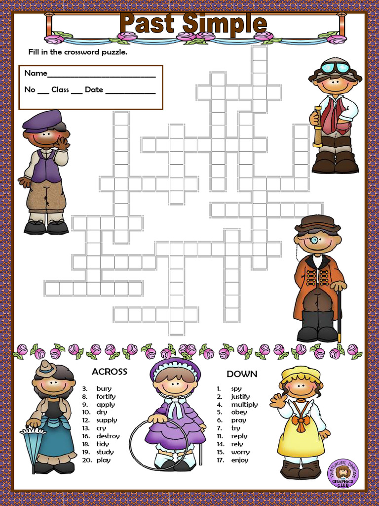 Past Simple Crosswords - 66505 | PDF