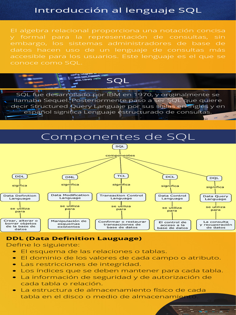 Introducción a SQL y sus componentes | PDF