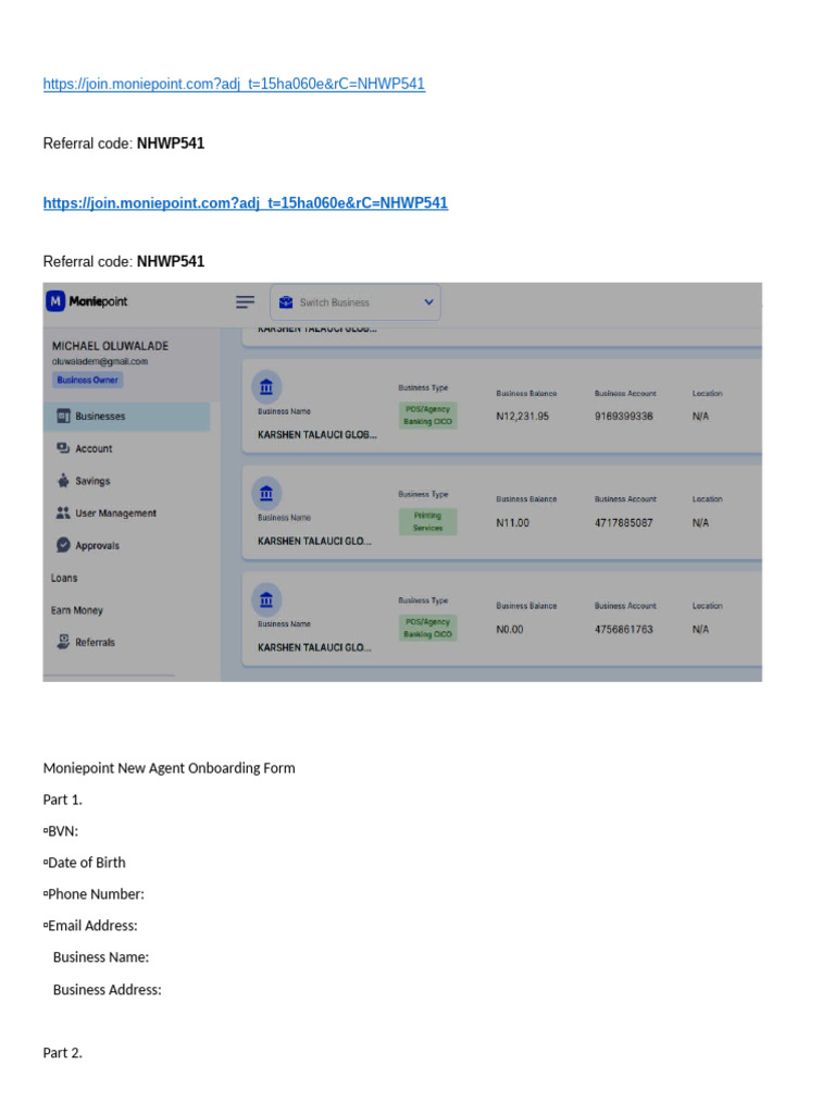 Moniepoint Agent Onboarding Guide | PDF