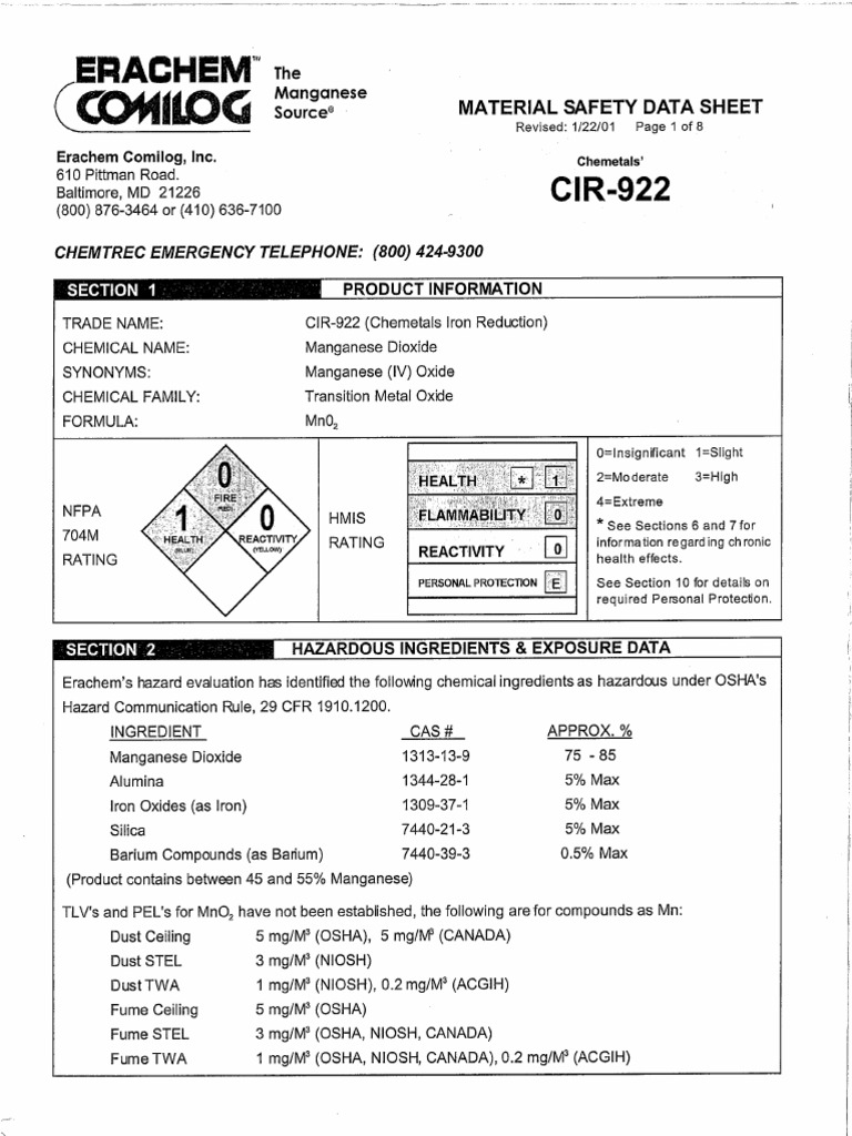 MSDS Filox | PDF