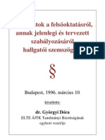 Dr. Györgyi Dóra:Felsőoktatási Törvény Hallgatói Szemmel És Módosító Javaslatokkal