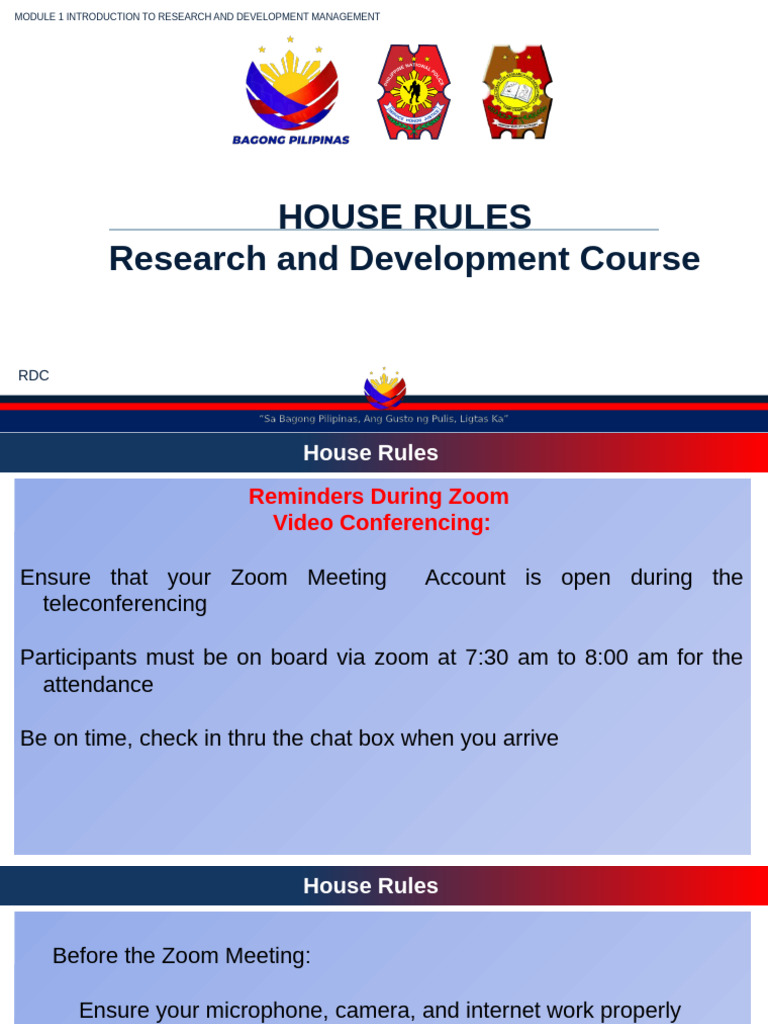 Zoom Meeting House Rules | PDF