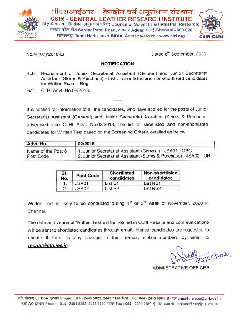 JSA Rectmt-Rs | PDF