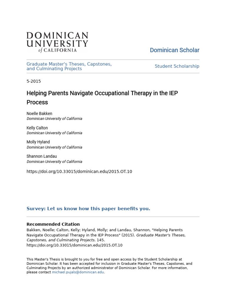 Helping Parents Navigate Occupational Therapy in The IEP Process | PDF ...