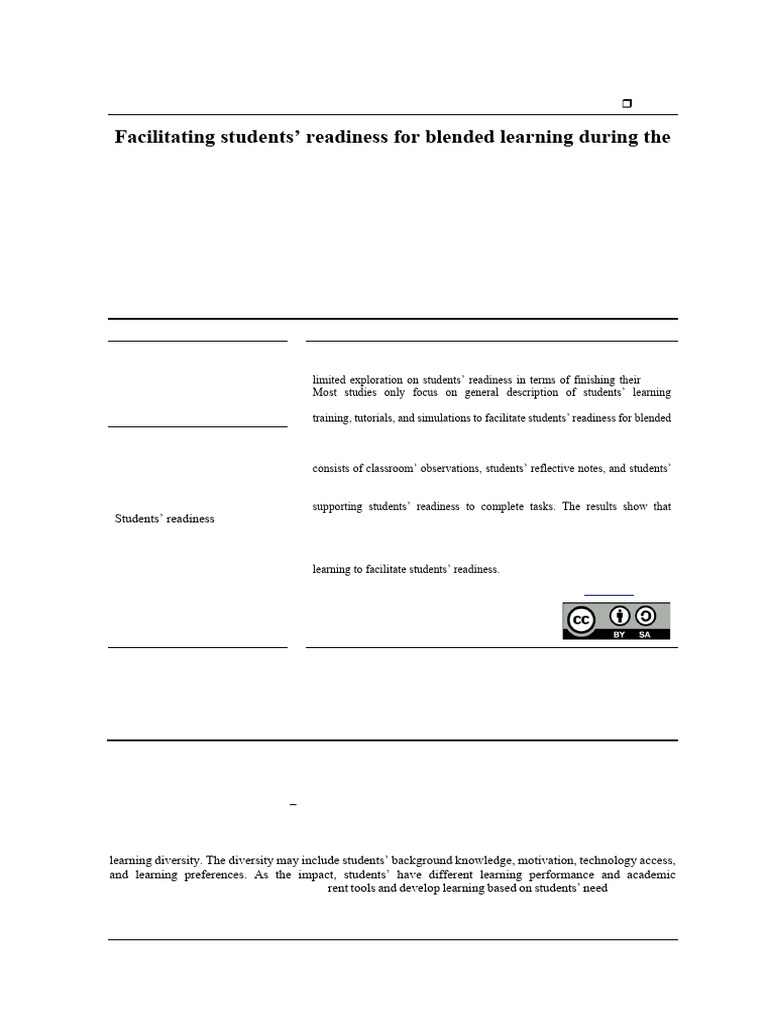 Enhancing Student Readiness for Blended Learning | PDF | Teachers ...