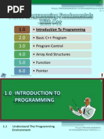 Introduction To Programming - Basic C++ Program - Program Control - Array and Structures - Function - Pointer