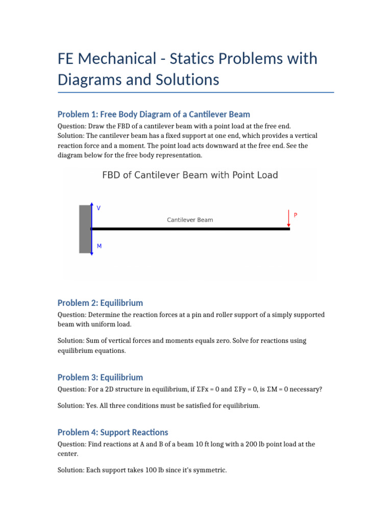 Statics Problems and Solutions Guide | PDF | Force | Truss