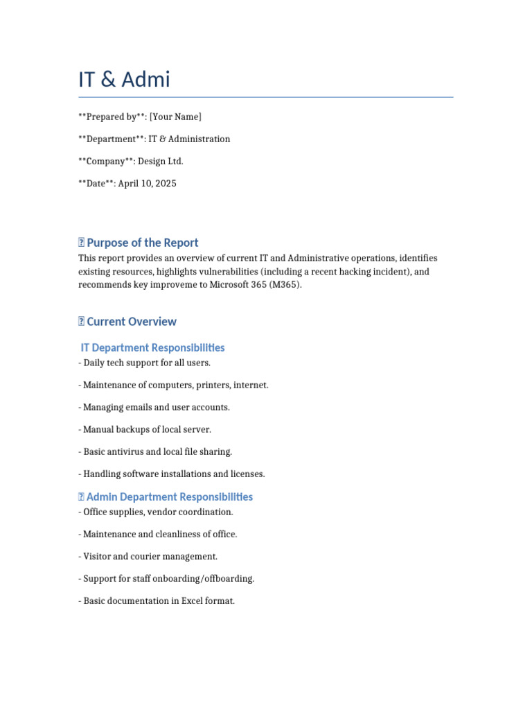 IT - Admin - Report - C | PDF | Computer Security | Security