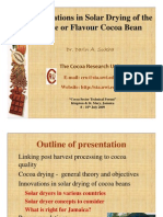 Innovations in Solar Drying of The Fine or Flavour Cocoa Bean - Sukha 2009