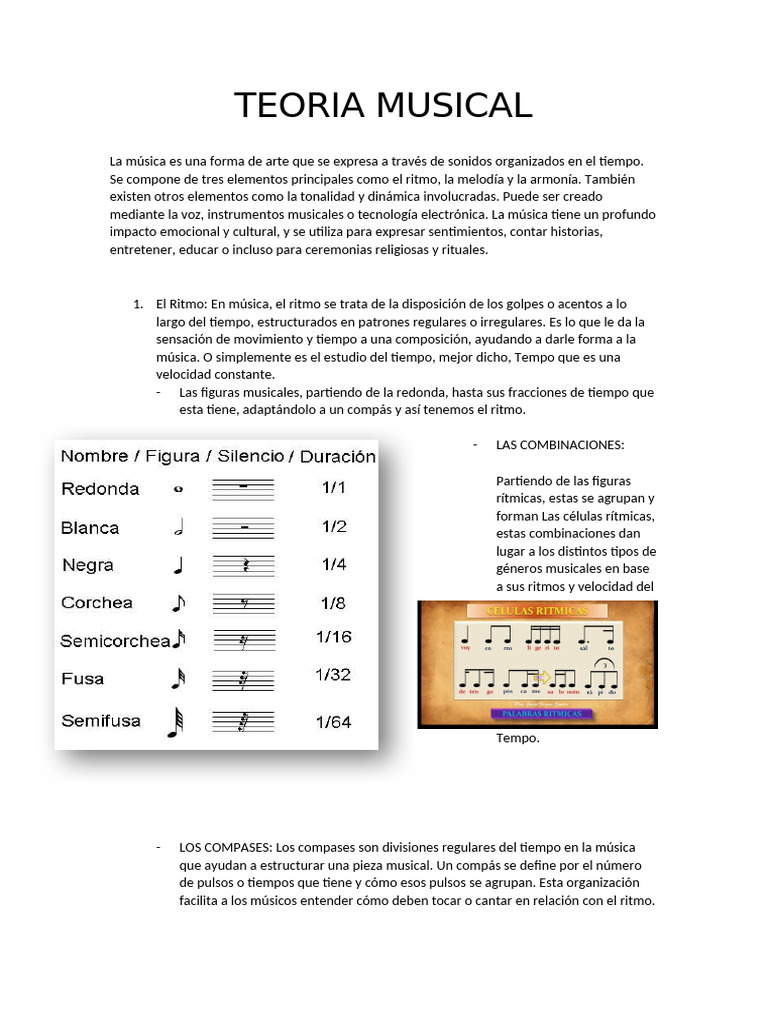 Elementos Clave de la Teoría Musical | PDF | Acorde (Música) | Ritmo