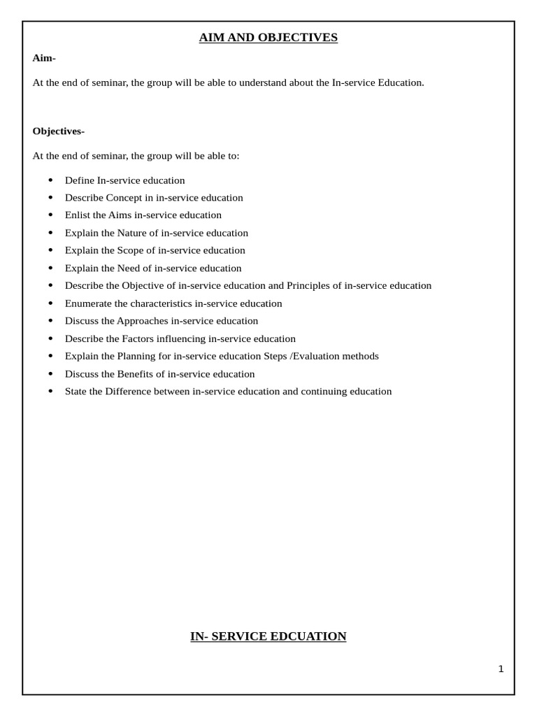 In-Service Education for Nursing Professionals | PDF | Nursing | Learning