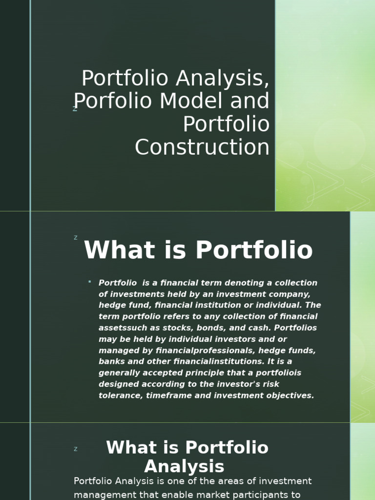 Portfolio Analysis Report 1 | PDF | Asset Allocation | Financial Risk