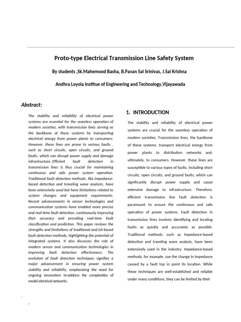IoT-Enhanced Fault Detection in Power Lines | PDF | Internet Of Things ...