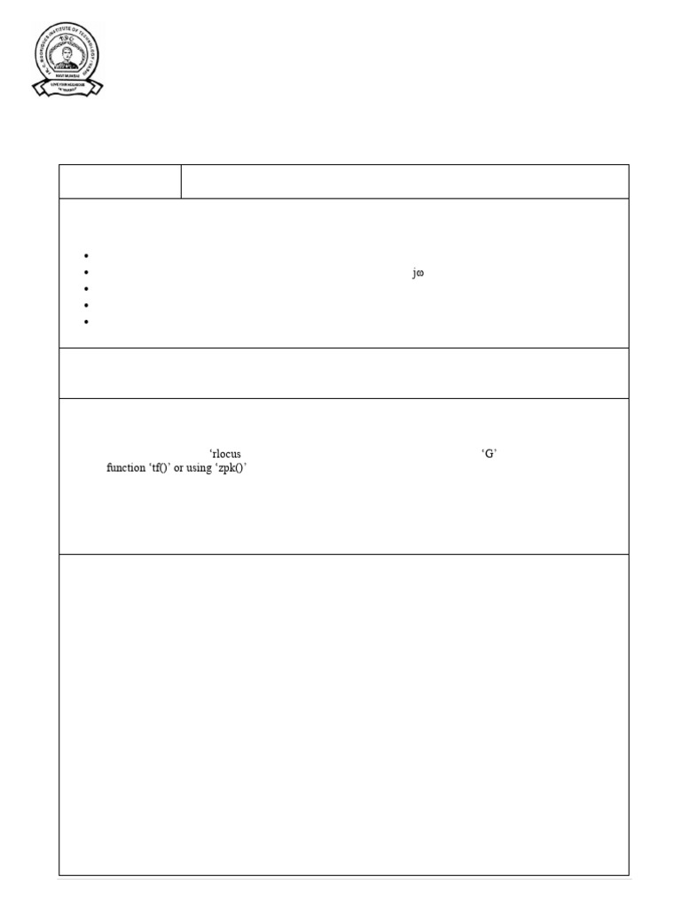 CS Lab Writeup Exp 9 - Root Locus | PDF | Applied Mathematics