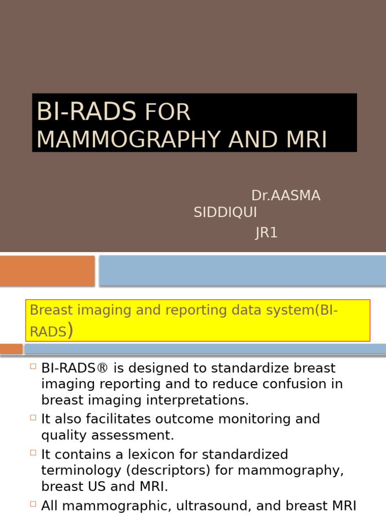 BI-RADS For Mammography and MRI New | PDF | Mammography | Medical ...