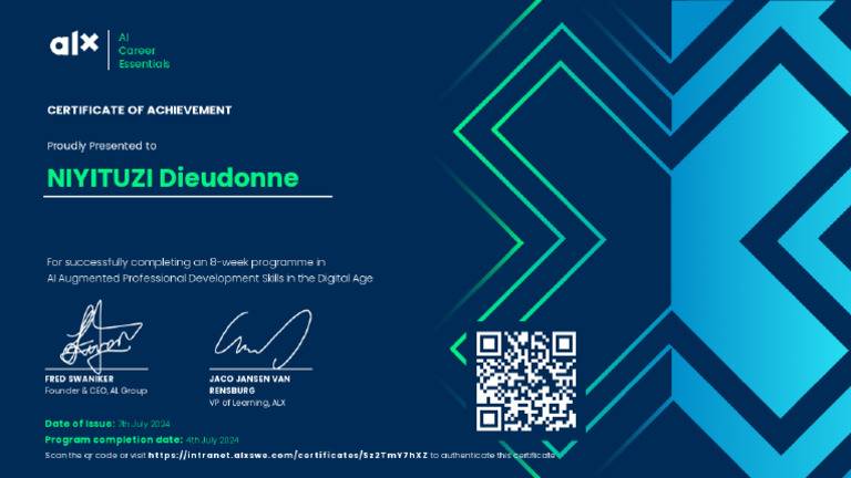 ALX Certificate | PDF