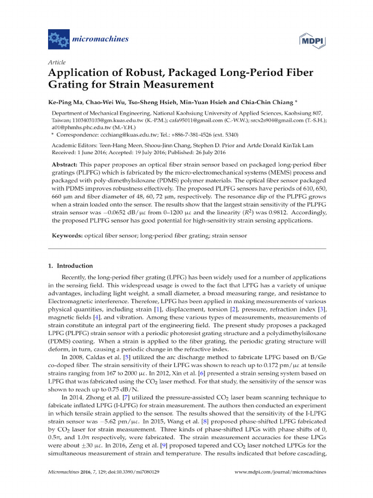 Application of Robust, Packaged Long-Period Fiber Grating for Strain ...