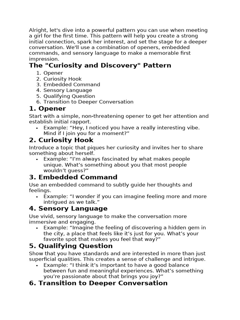 First Date Conversation Techniques | PDF | Cognitive Psychology ...