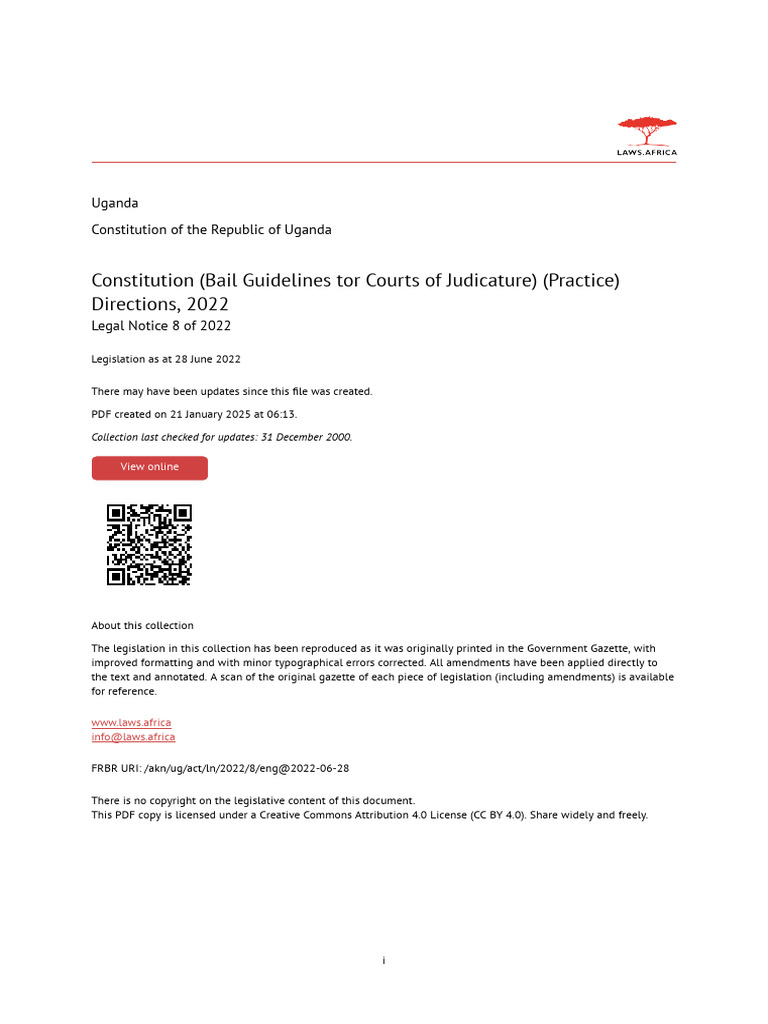Uganda Bail Guidelines 2022 | PDF