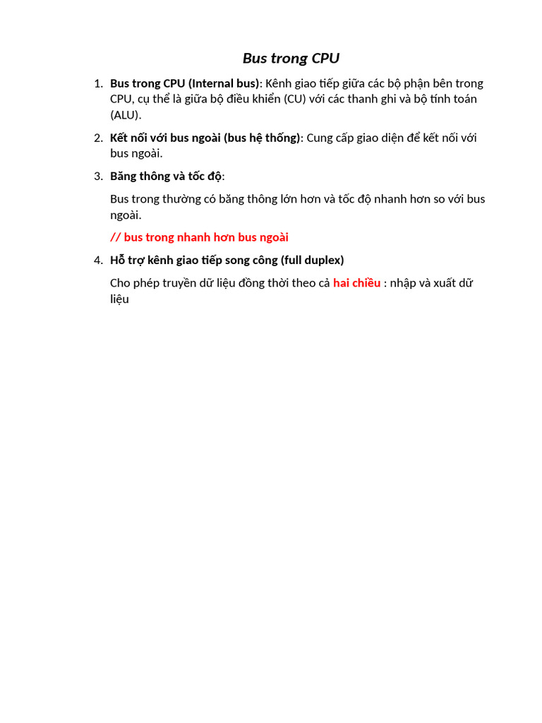 Bus Trong CPU | PDF