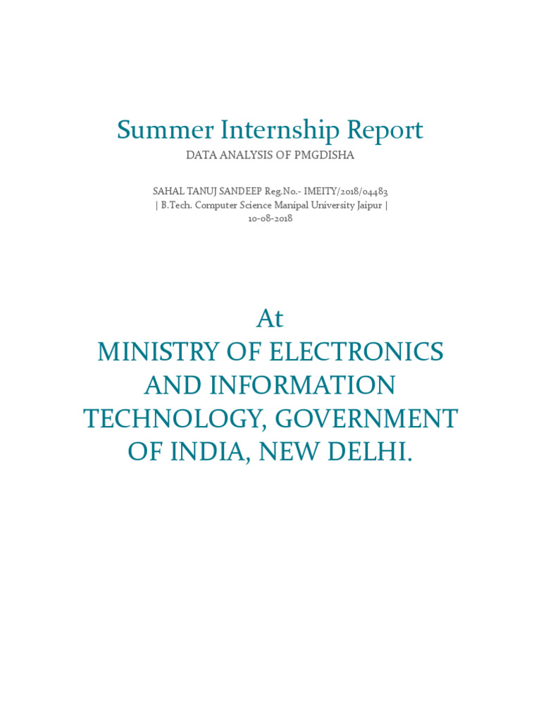 PMGDISHA Internship Data Analysis Report | PDF | Model–View–Controller ...