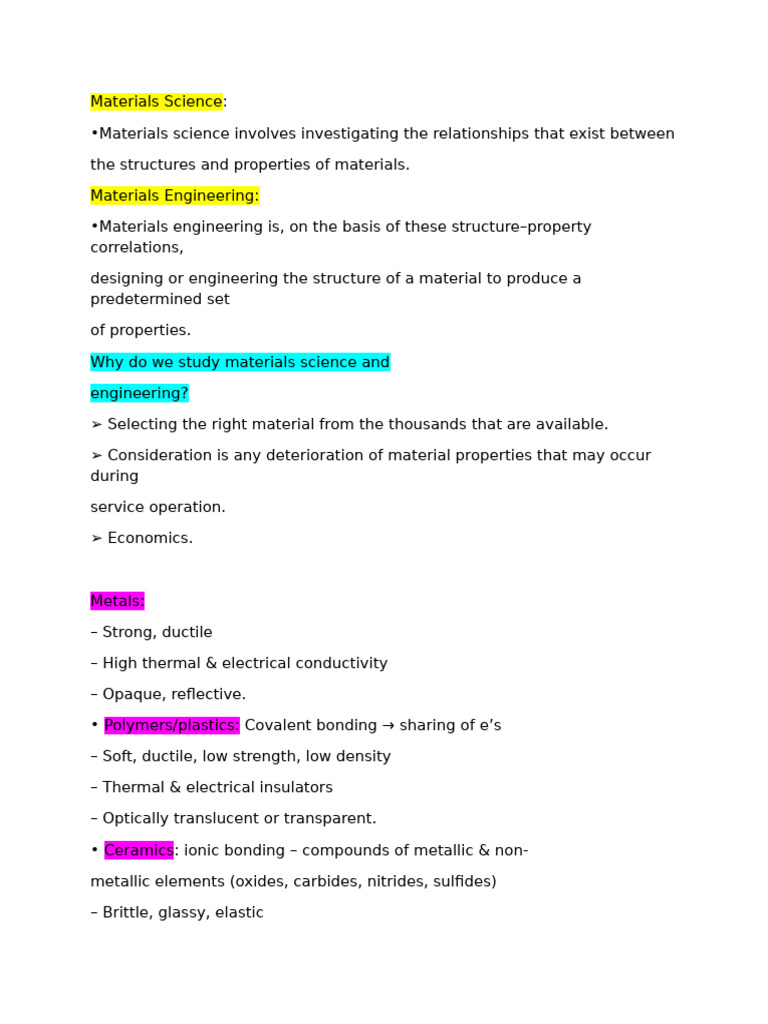 Understanding Materials Science and Engineering | PDF | Deformation ...