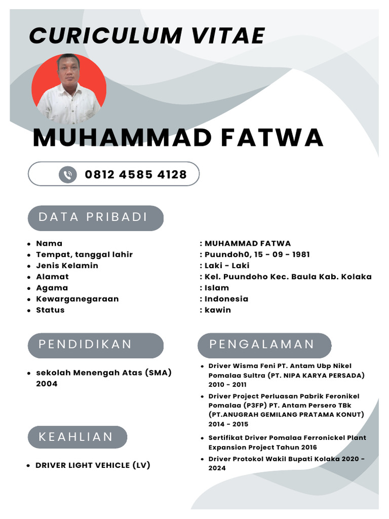 Profil Muhammad Fatwa sebagai Driver | PDF
