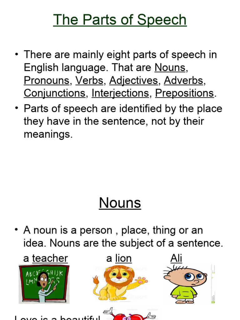 The Parts of Speech | PDF | Noun | Part Of Speech