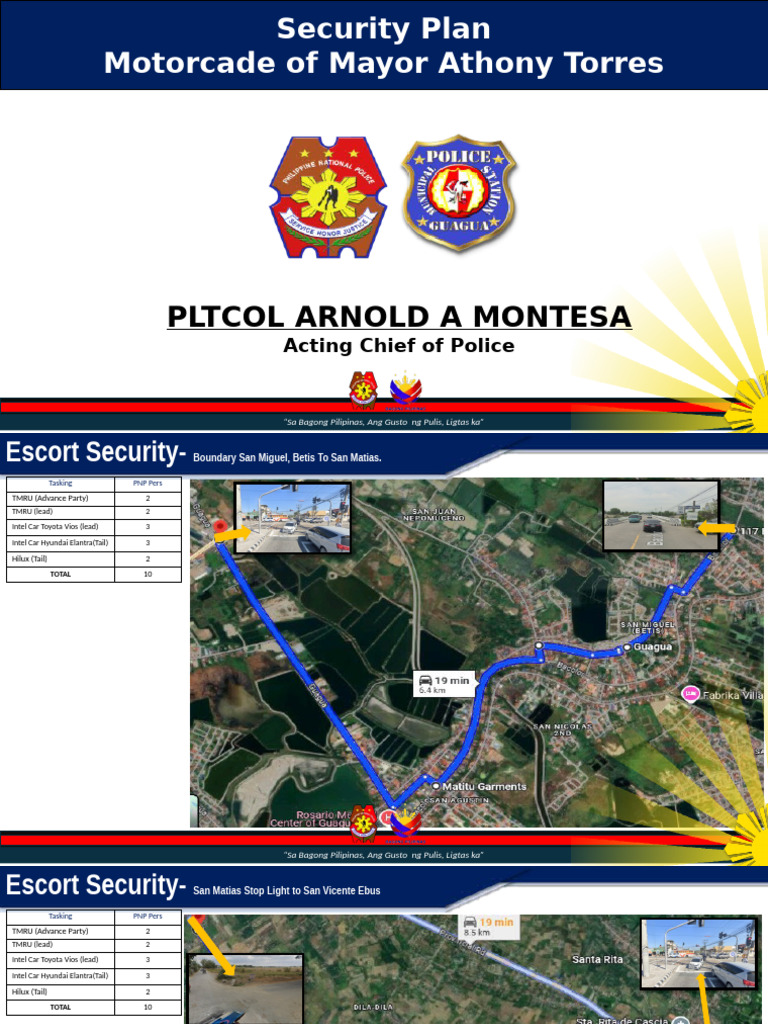 Mayor Torres Motorcade Security Plan | PDF | Vehicles | Motor Vehicle