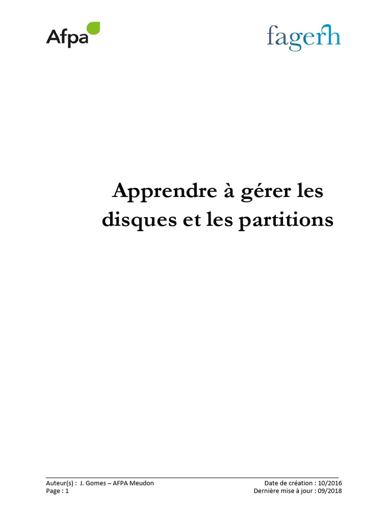 Gestion des partitions sur Windows 10 | PDF | Plate-forme (informatique ...