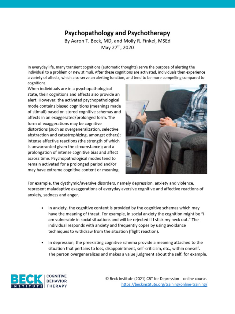 CBT for Depression Online Course Overview | PDF | Psychotherapy ...