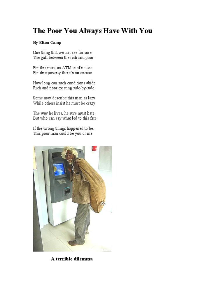 The Poor You Always Have With You | PDF | Social Science | Home & Garden