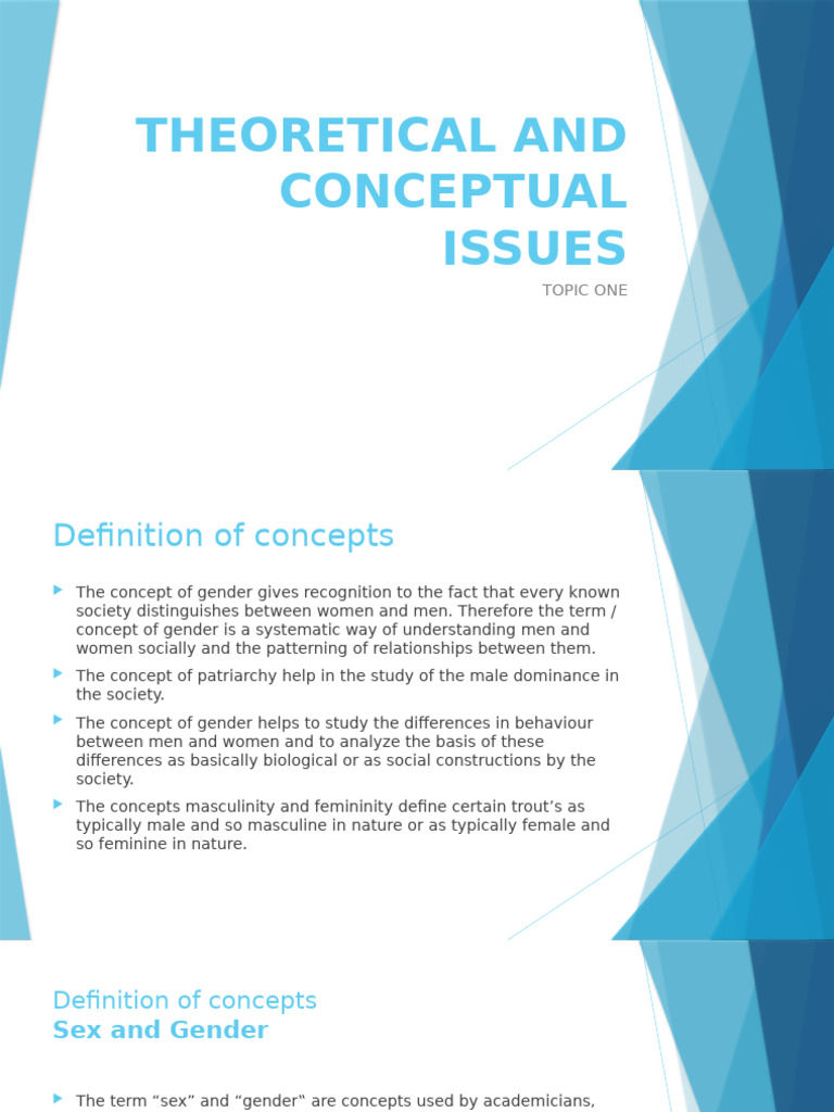 Aht 2221 Lesson 1-Theoretical and Conceptual Issues | PDF | Gender ...