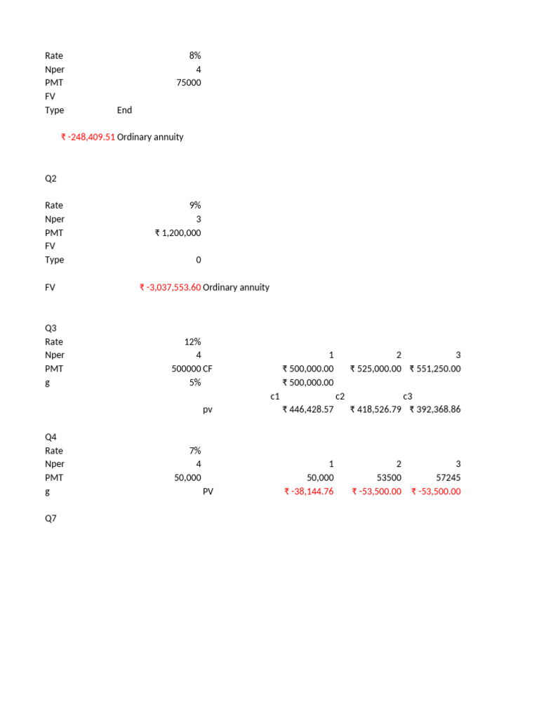 Ordinary Annuity Calculations Summary | PDF