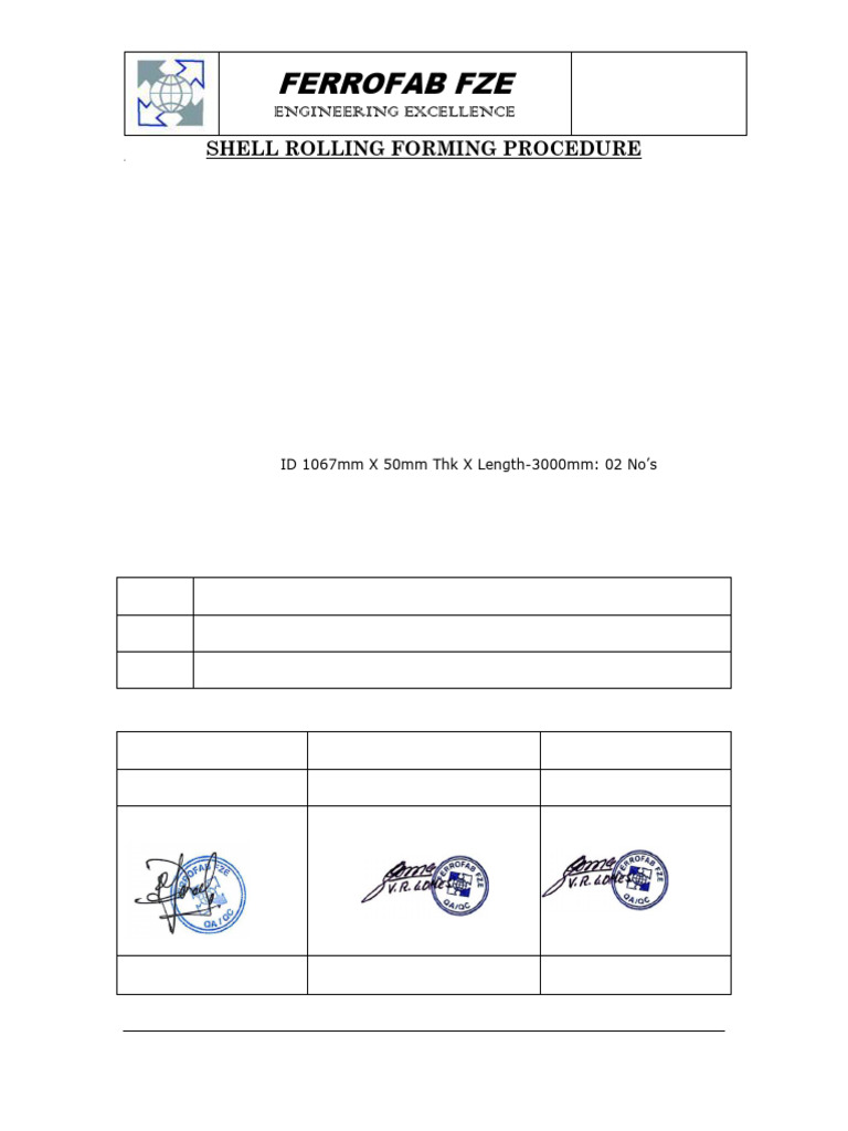 Shell Rolling Forming Procedure | PDF | Business Process | Joining
