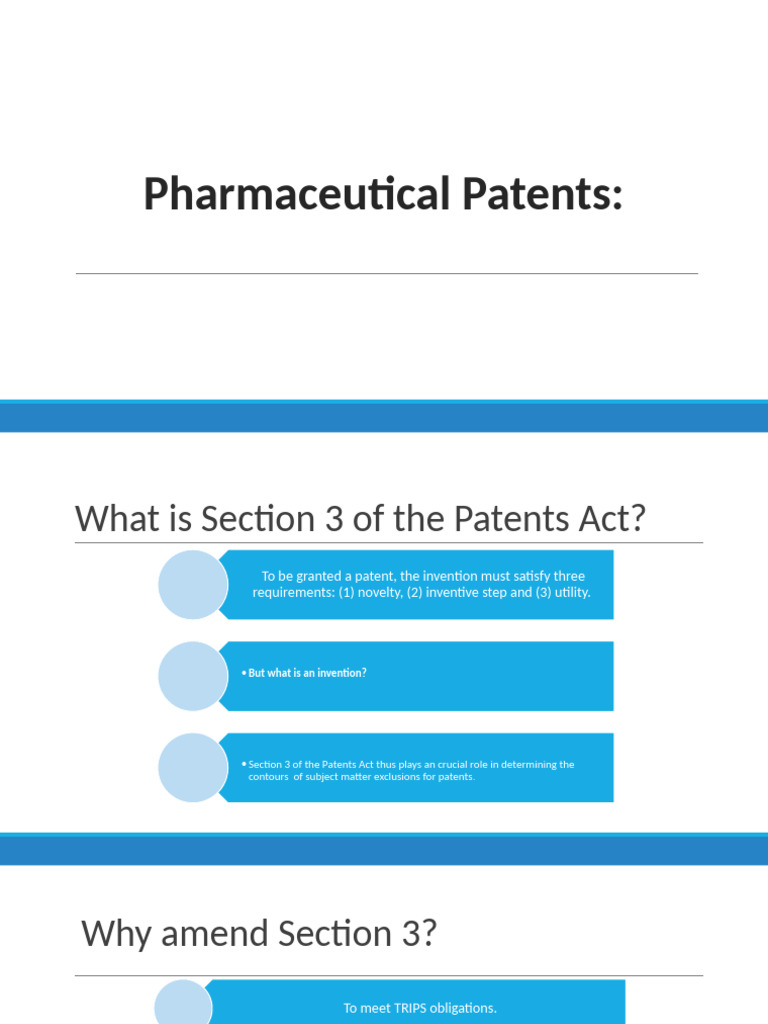 Understanding Section 3 of the Patents Act | PDF | Patent | Trips Agreement