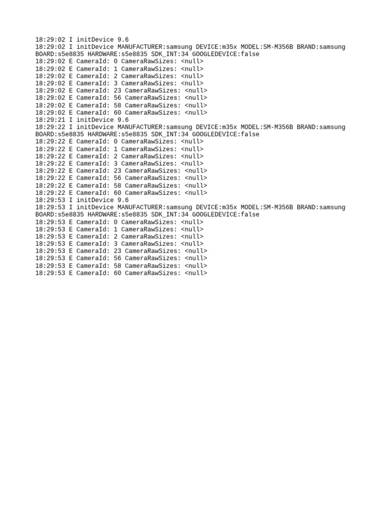 Samsung SM-M356B Device Initialization Logs | PDF