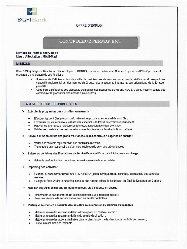 Contrôleur Permanent | PDF