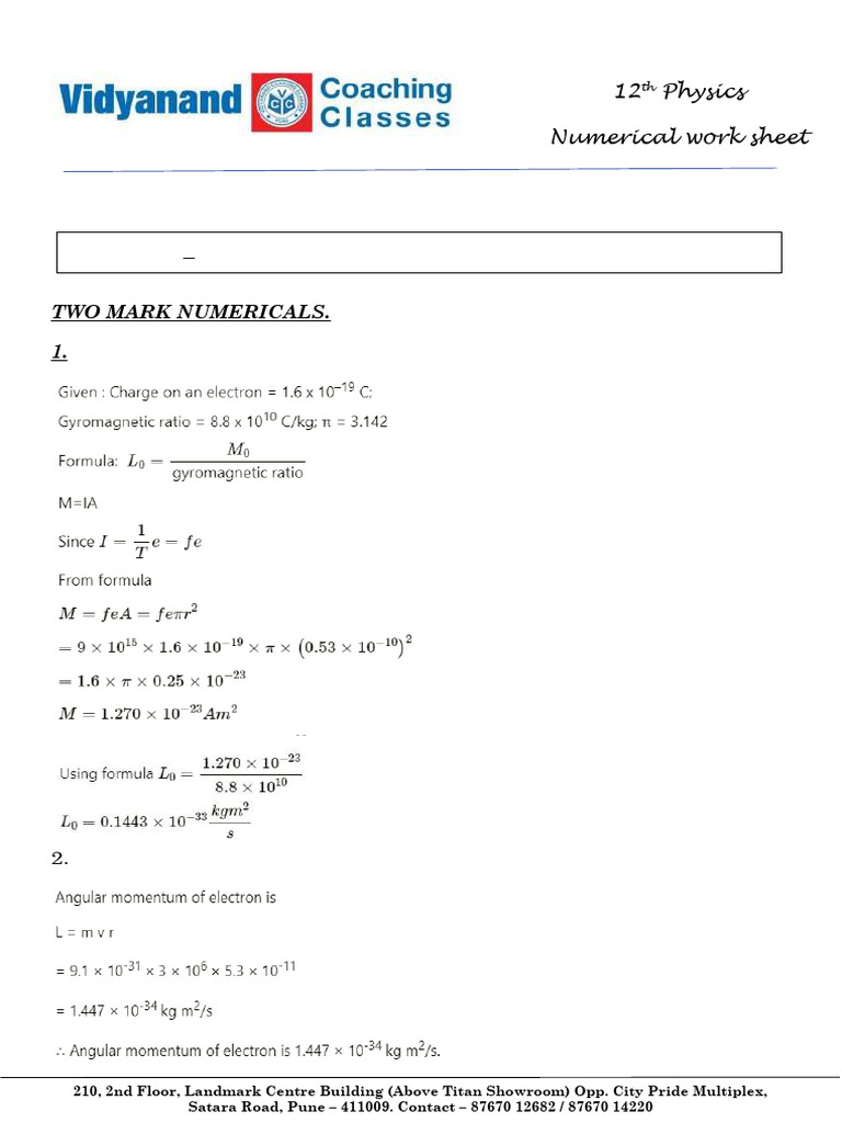 Magnetic Materials Solution Sheet | PDF